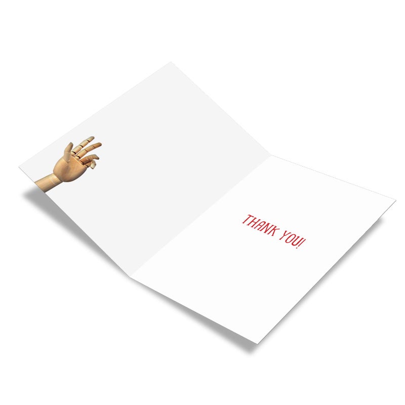 NobleWorks - 1 Funny Thank You Greeting Card - Animal Thanks and Gratitude Notecard Stationery - Lending a Hand C6877TYG - Image 2